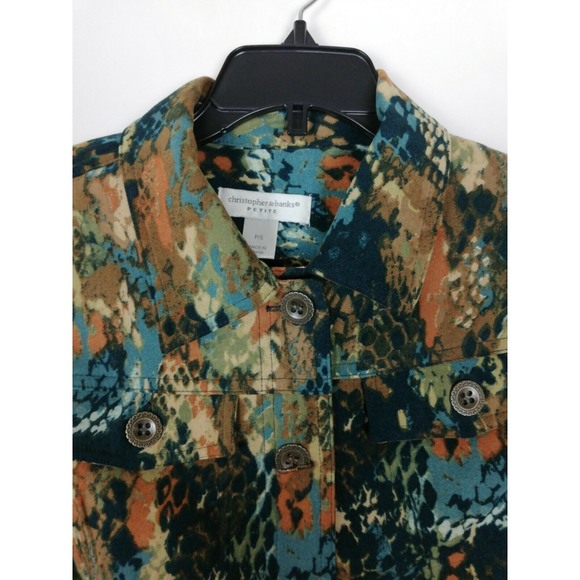 Petite Small Brown Blazer Animal Print Jacket - Picture 3 of 8